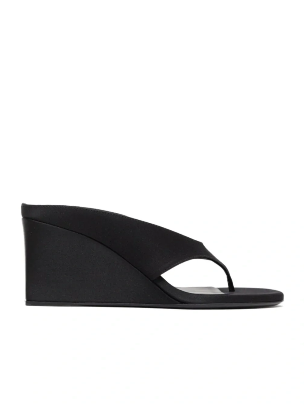 ALAÏA 2026 Black Wedge Thong Sandals